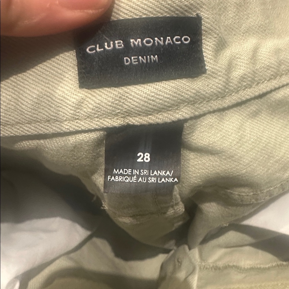 Club Monaco Relaxed Slim Crop Jeans – Light Khaki – Raw Hem – Size 28 - Picture 3 of 3